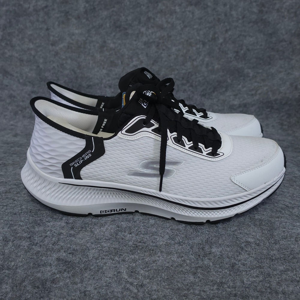 Skechers Mens Hands Free Slip-ins Go Run Consistent 2.0 size 13 White Black